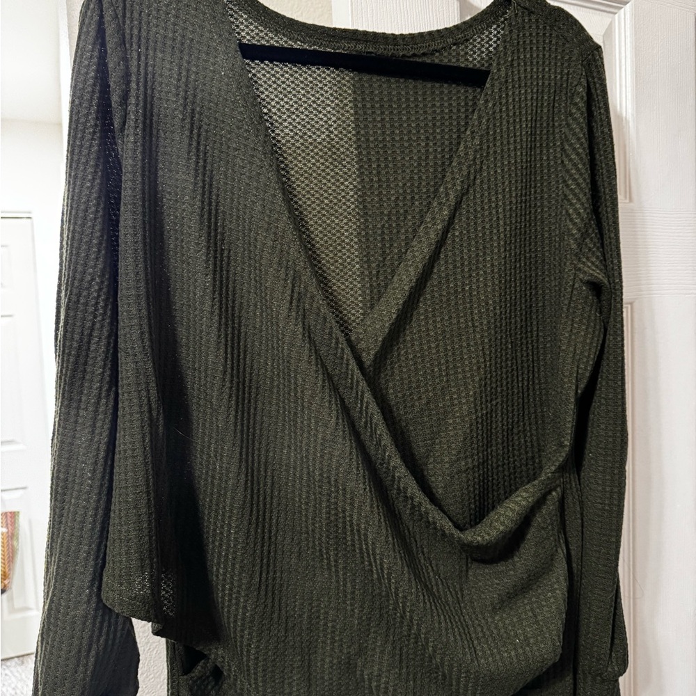 BloomChic Forest Green Knit Top